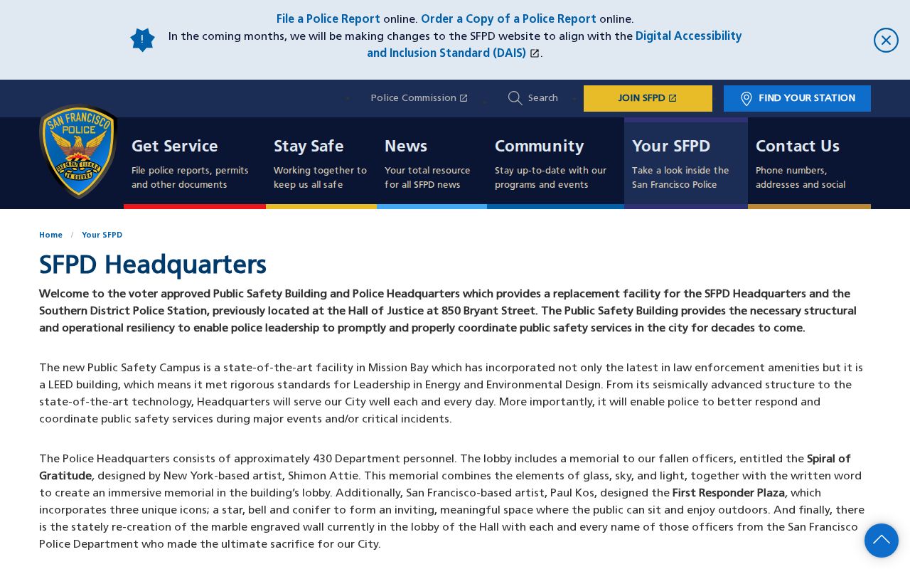 San Francisco Police Department headquarters information page